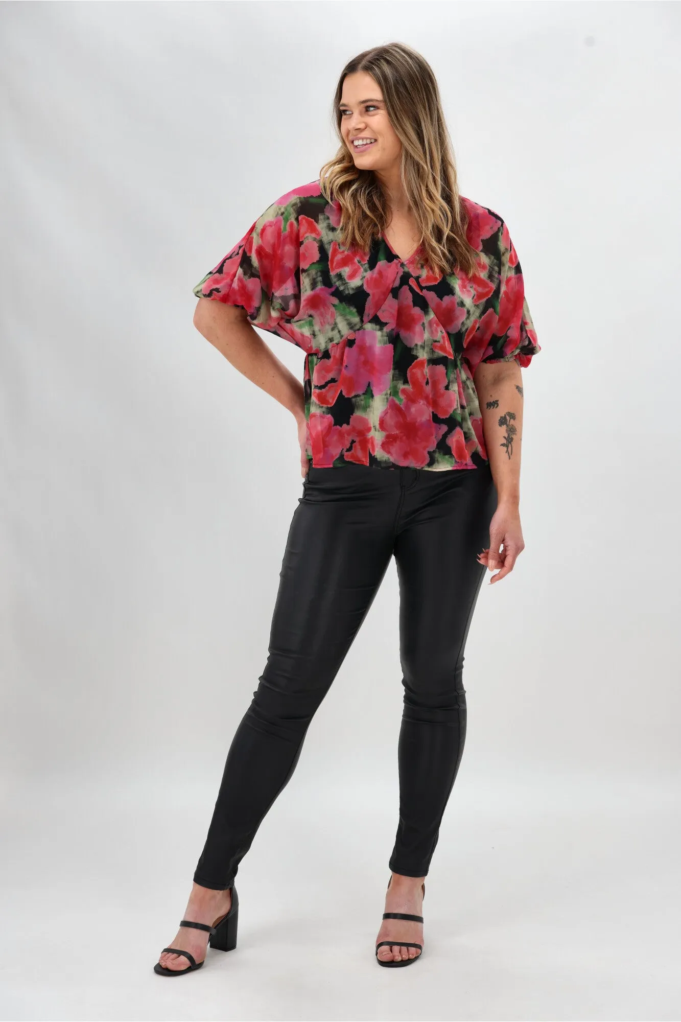 Celebration By Shine On Yasmin Top Floral Pink Black sold by Shine On product image thumbnail 3