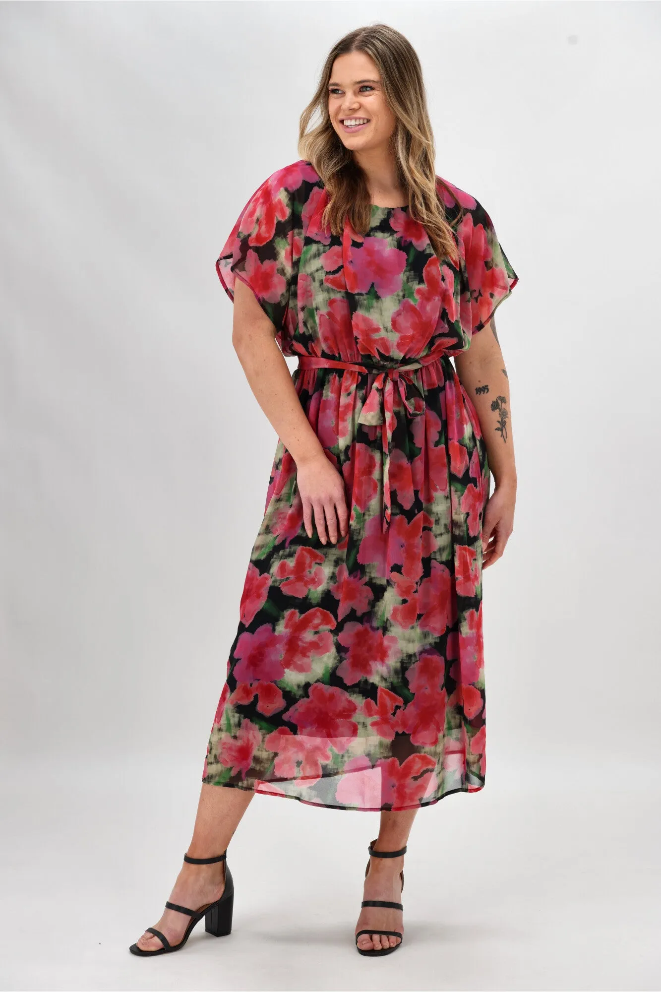 Celebration By Shine On Yasmin Dress Floral Pink Black sold by Shine On product image thumbnail 2
