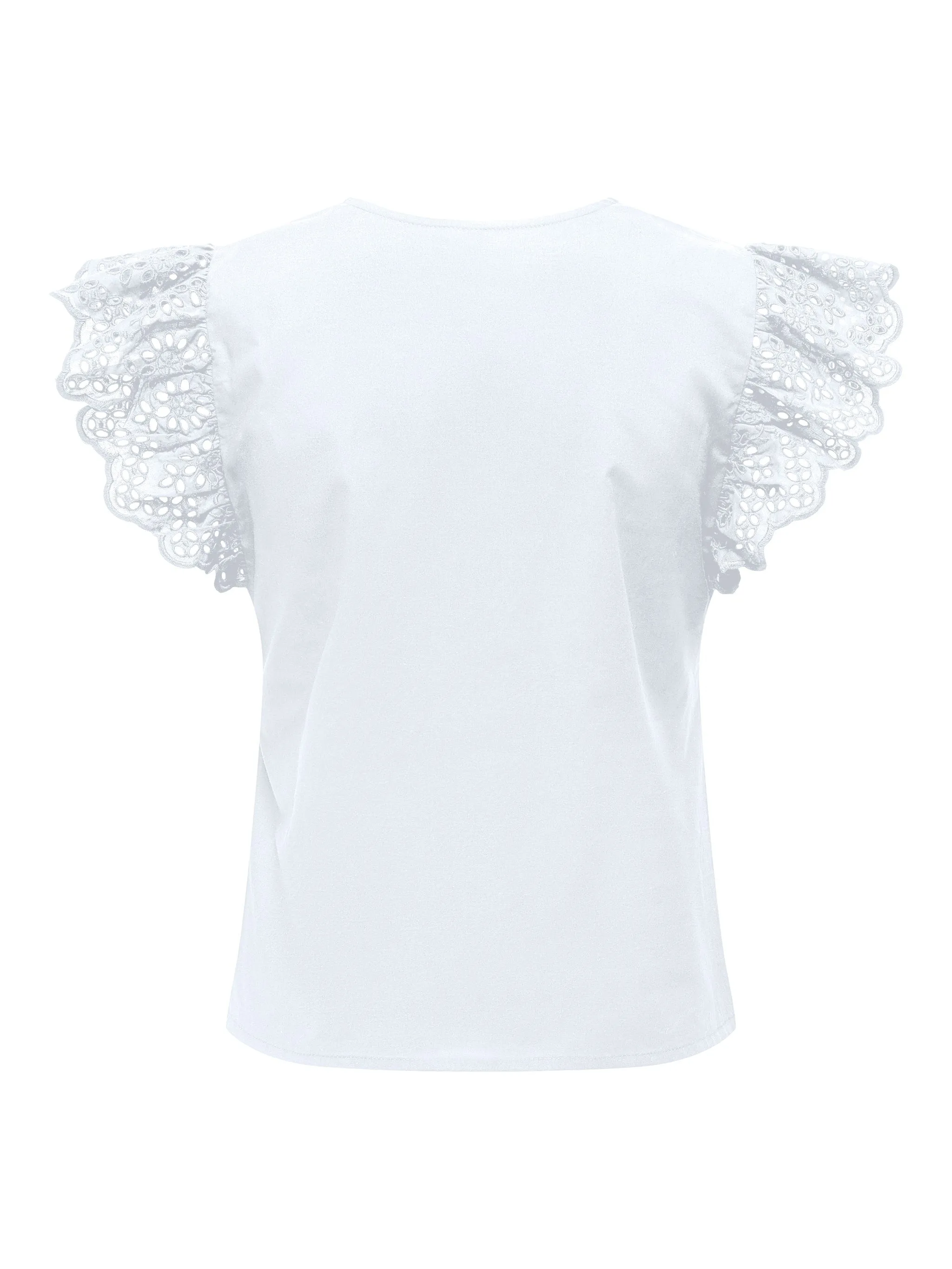 ONLY Lou Life Frill Top White sold by Shine On product image thumbnail 5