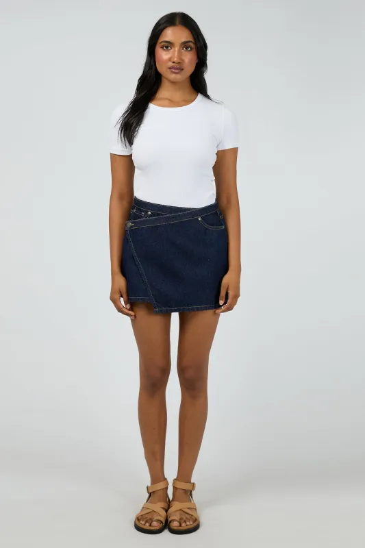 All About Eve Lenni Mini Skort Indigo sold by Shine On