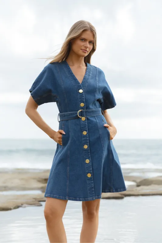 Betty Basics Fiori Denim Dress Mid Wash sold by Shine On