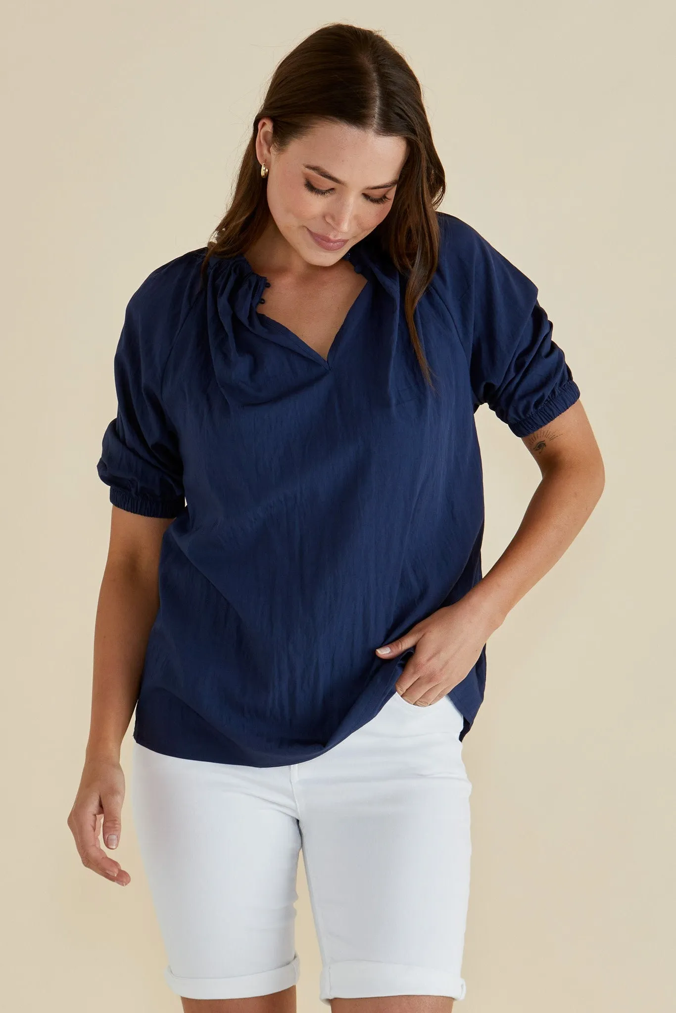 Betty Basics Joanne Blouse Navy Blue sold by Shine On product image thumbnail 2