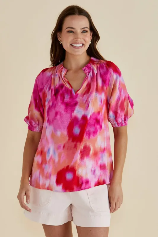 Betty Basics Joanne Blouse Floral Abstract Print sold by Shine On