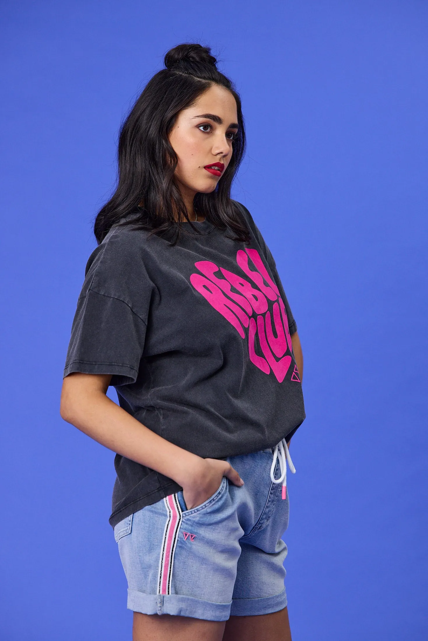 Rebel Club In My Heart Boyfriend Tee Washed Black sold by Shine On product image thumbnail 4