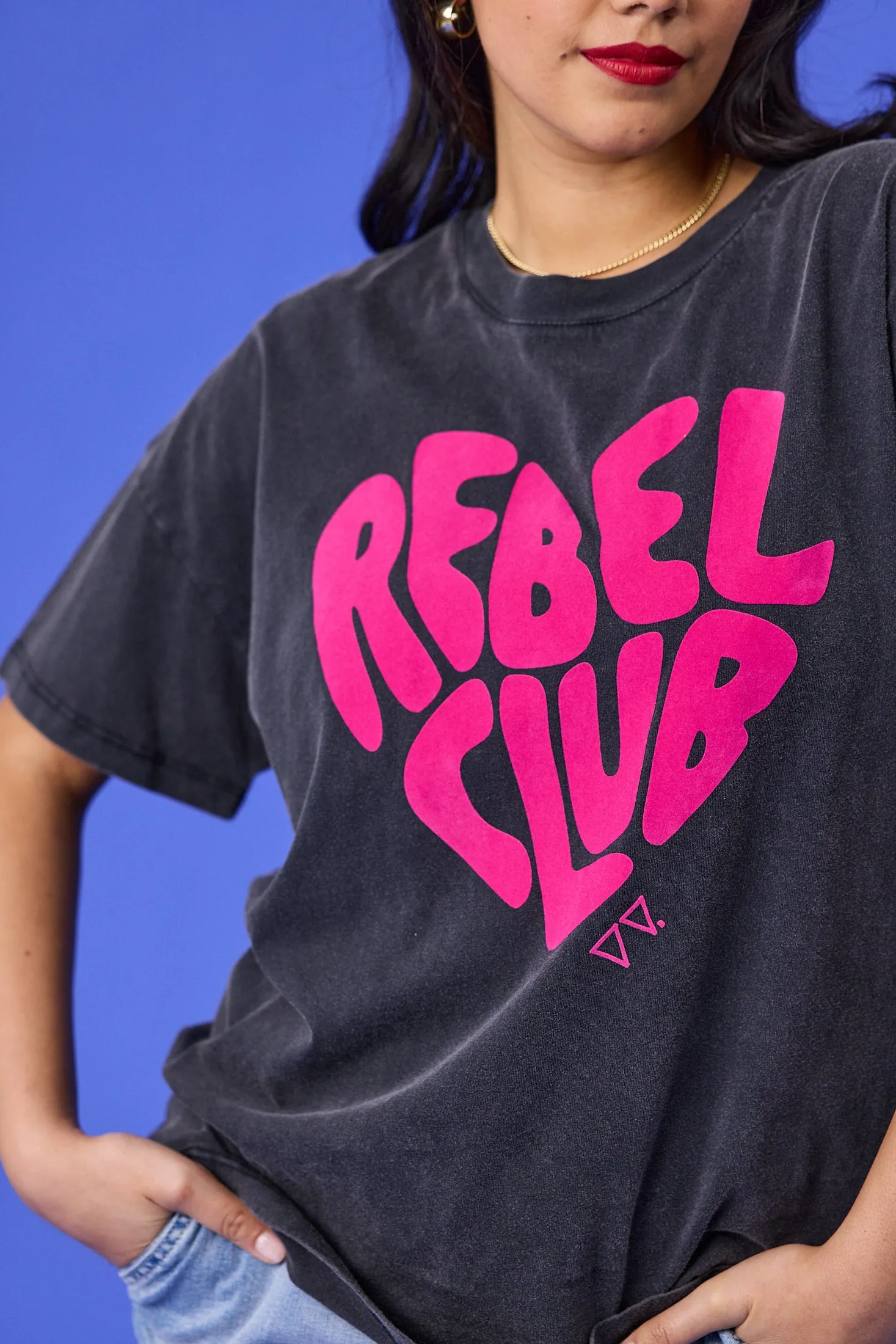 Rebel Club In My Heart Boyfriend Tee Washed Black sold by Shine On product image thumbnail 3