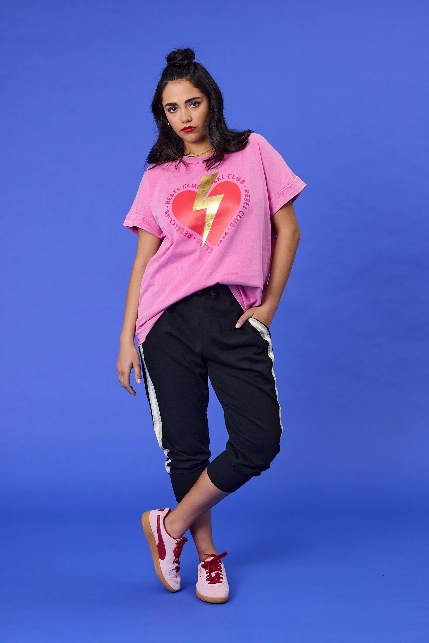 Rebel Club Love Bolted Capsleeve Tee Pink sold by Shine On product image thumbnail 4
