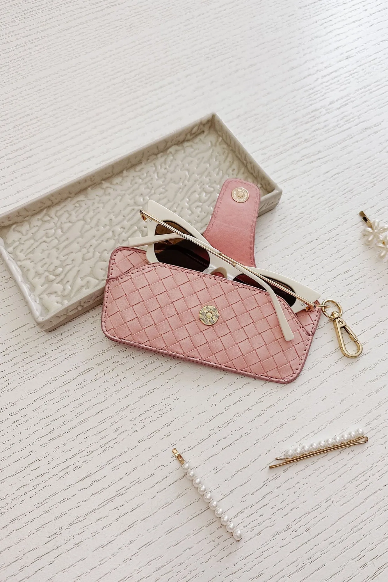 Louenhide Skittle Sunglasses Case Woven Pastel Pink sold by Shine On