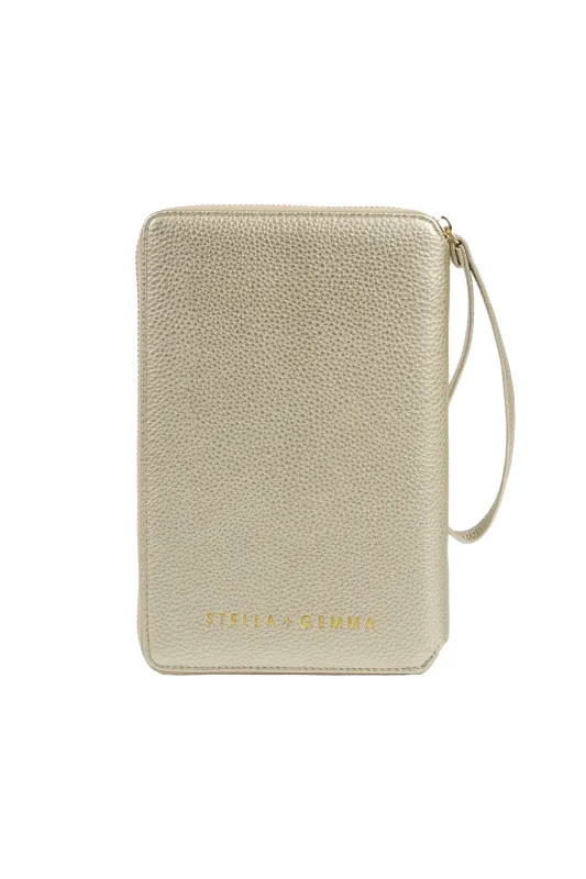 Stella + Gemma Getaway Travel Wallet Gold sold by Shine On