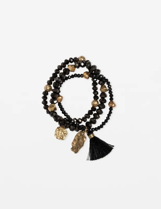 Stella + Gemma Set Of 3 Onyx Bead Bracelet sold by Shine On