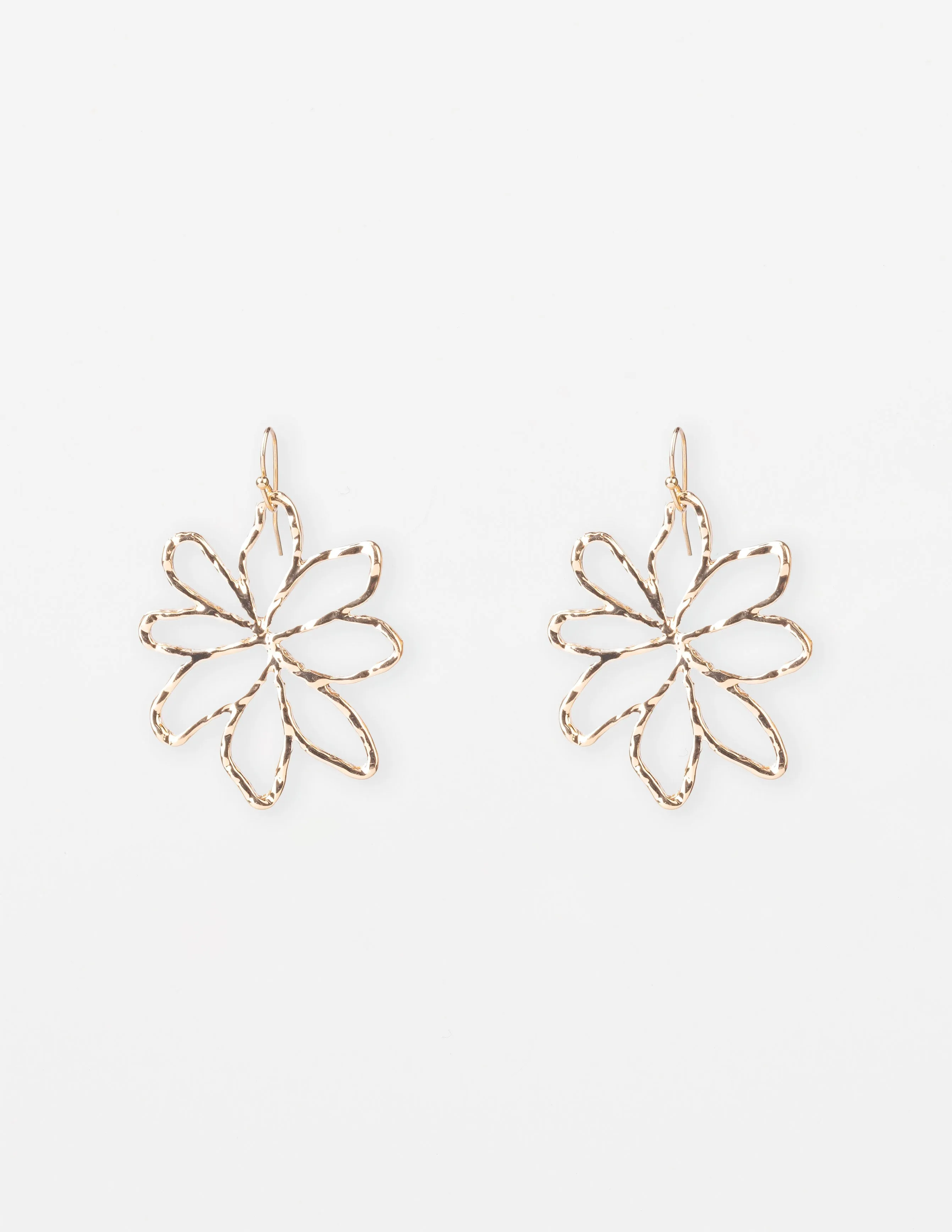 Stella + Gemma Large Earring Cut Out Flower Gold sold by Shine On