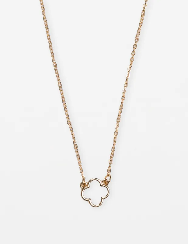 Stella + Gemma Necklace Cut Out Flower Gold sold by Shine On