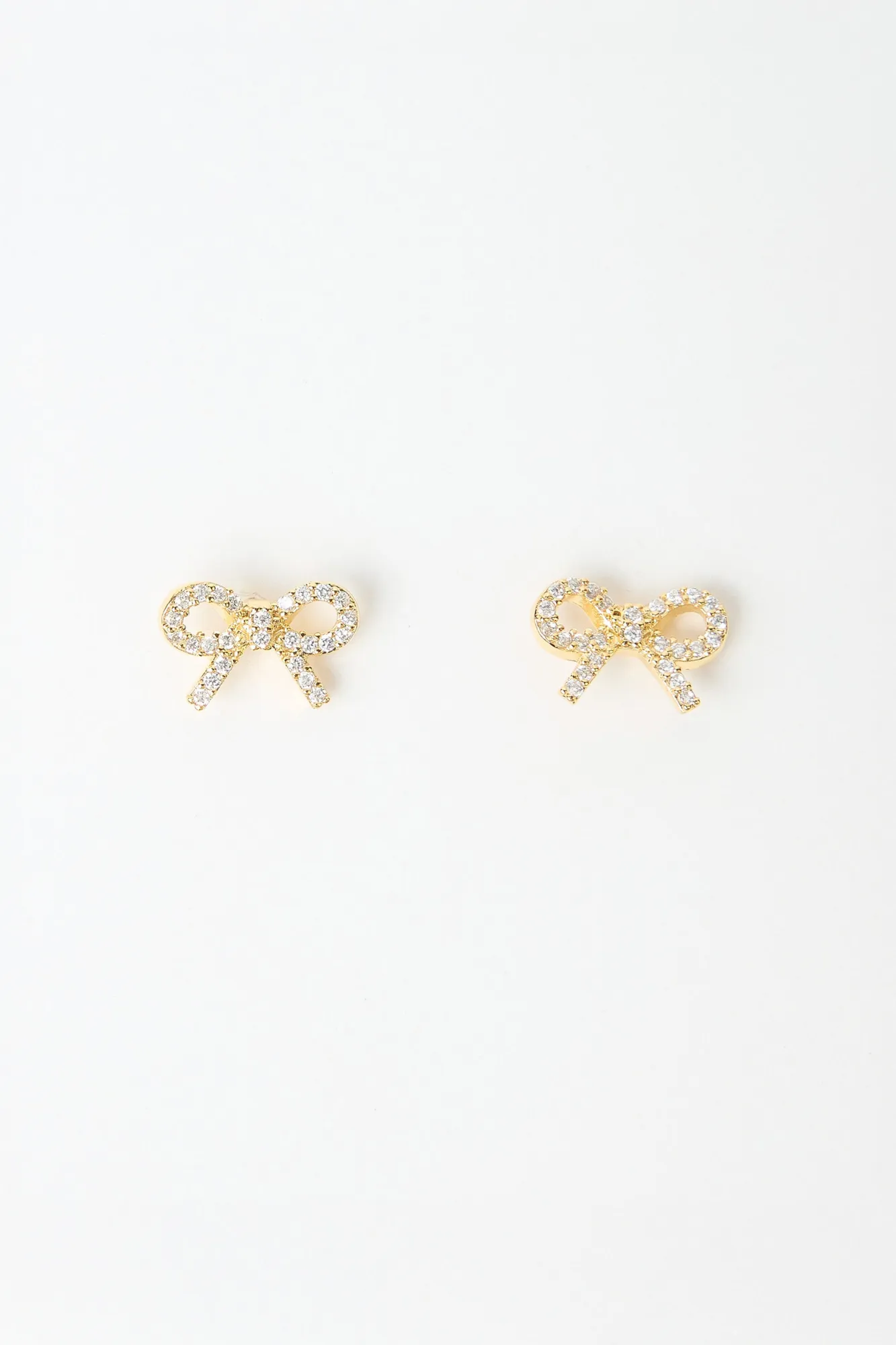 Stella + Gemma Earrings Crystal Bow Gold sold by Shine On
