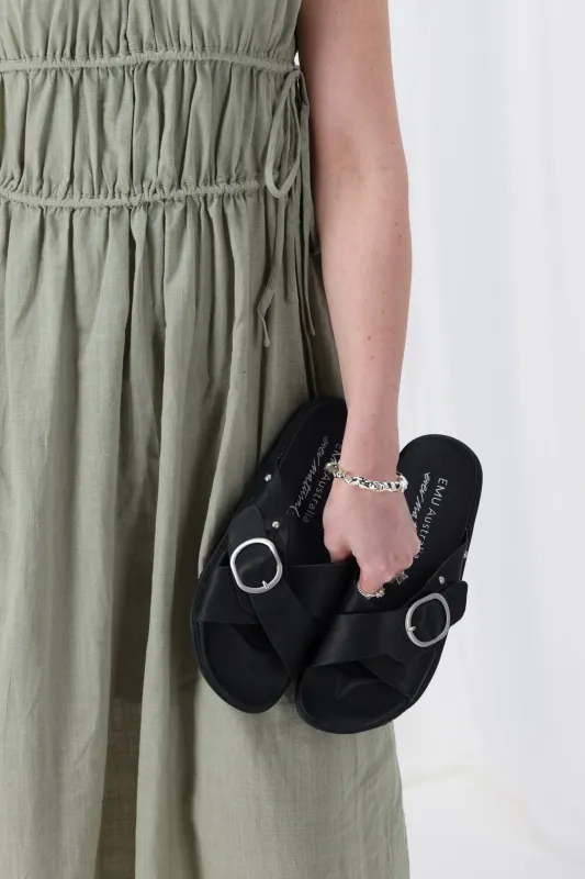 Emu Ebony Sandal Black sold by Shine On