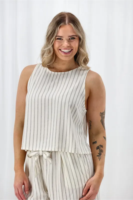 ONLY Onllima S/L Linen Blend Top Cloud Dancer sold by Shine On