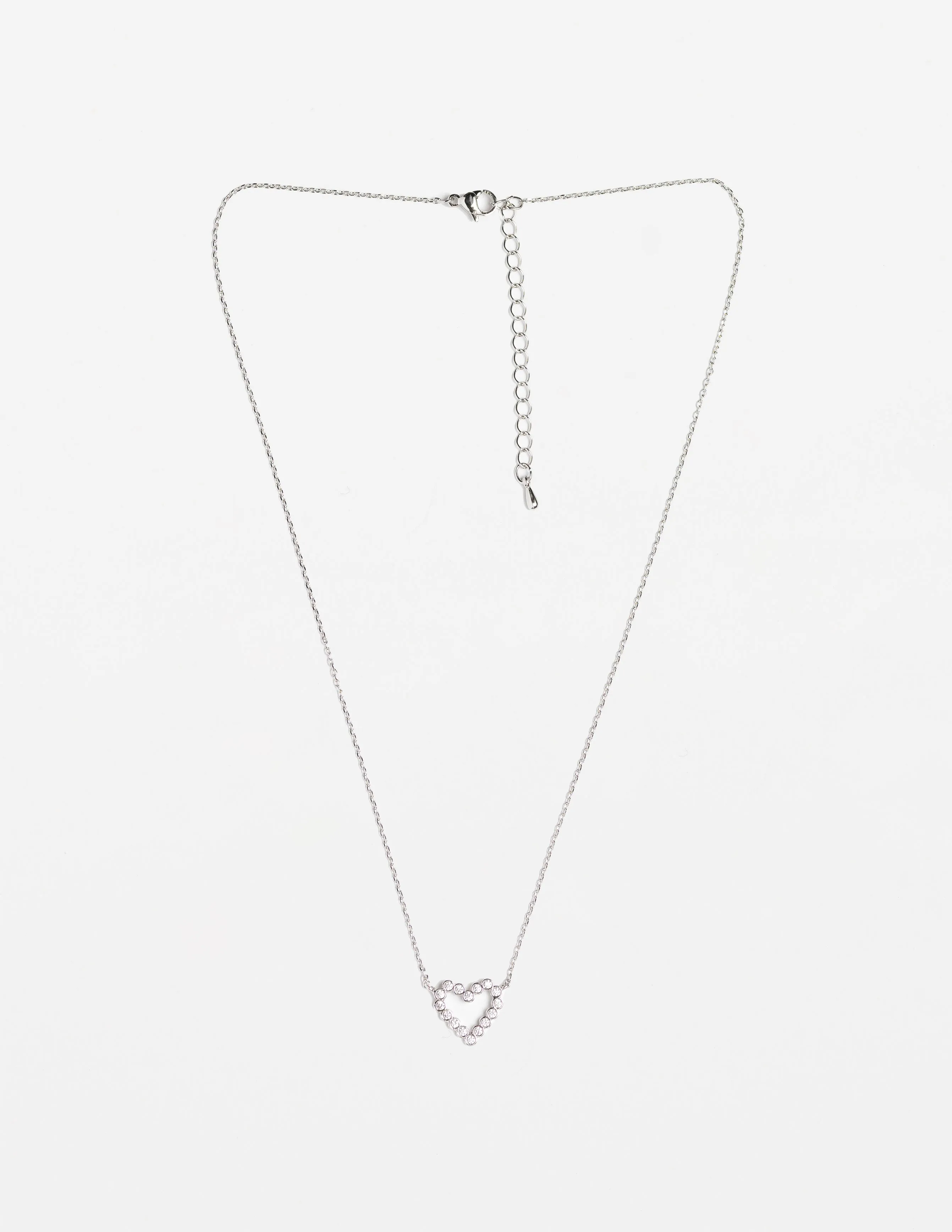 Stella + Gemma Silver Chain Crystal Heart Necklace sold by Shine On product image thumbnail 2