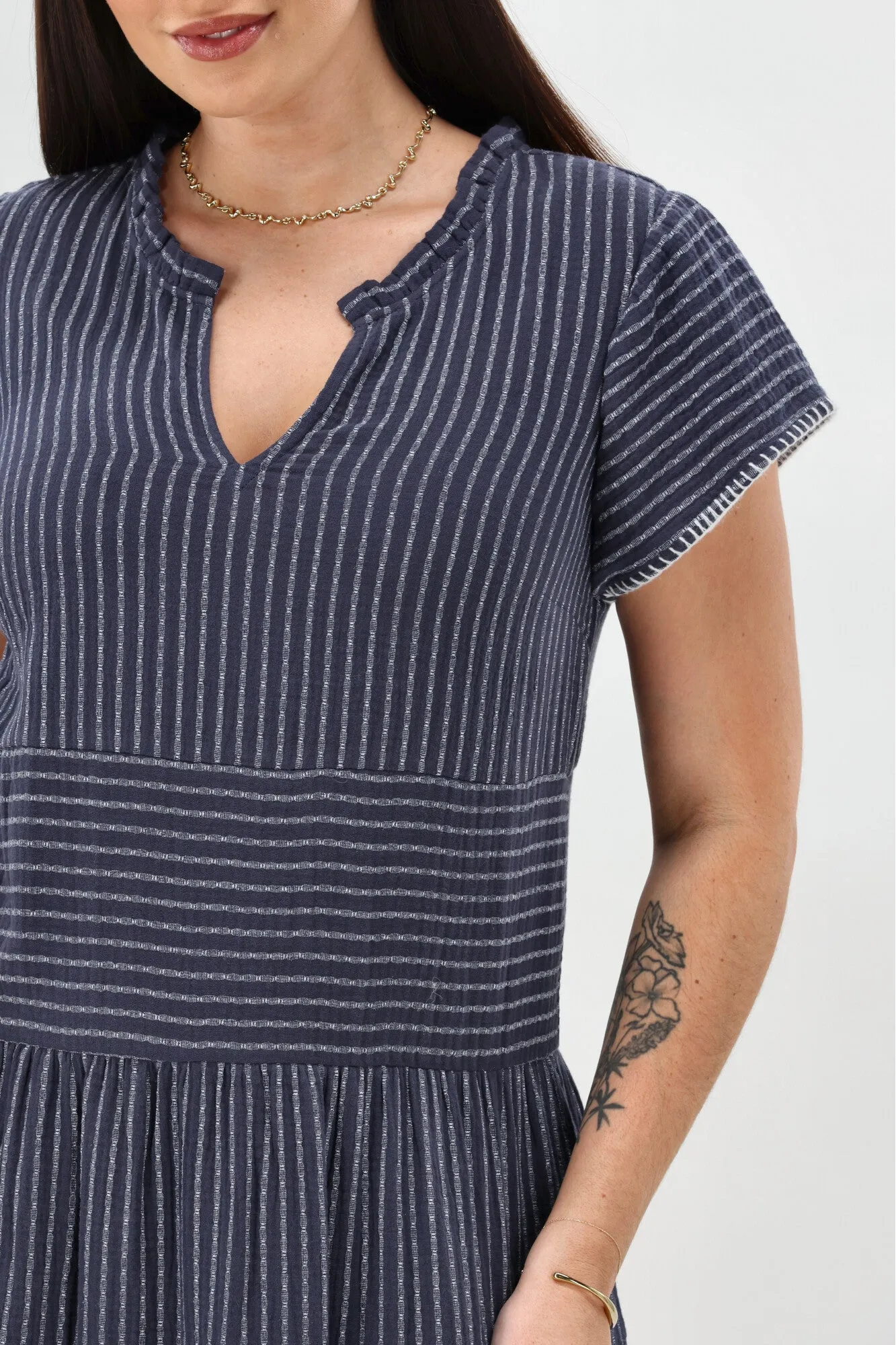 Sunday Boho Josie Dress Navy Stripe sold by Shine On product image thumbnail 4