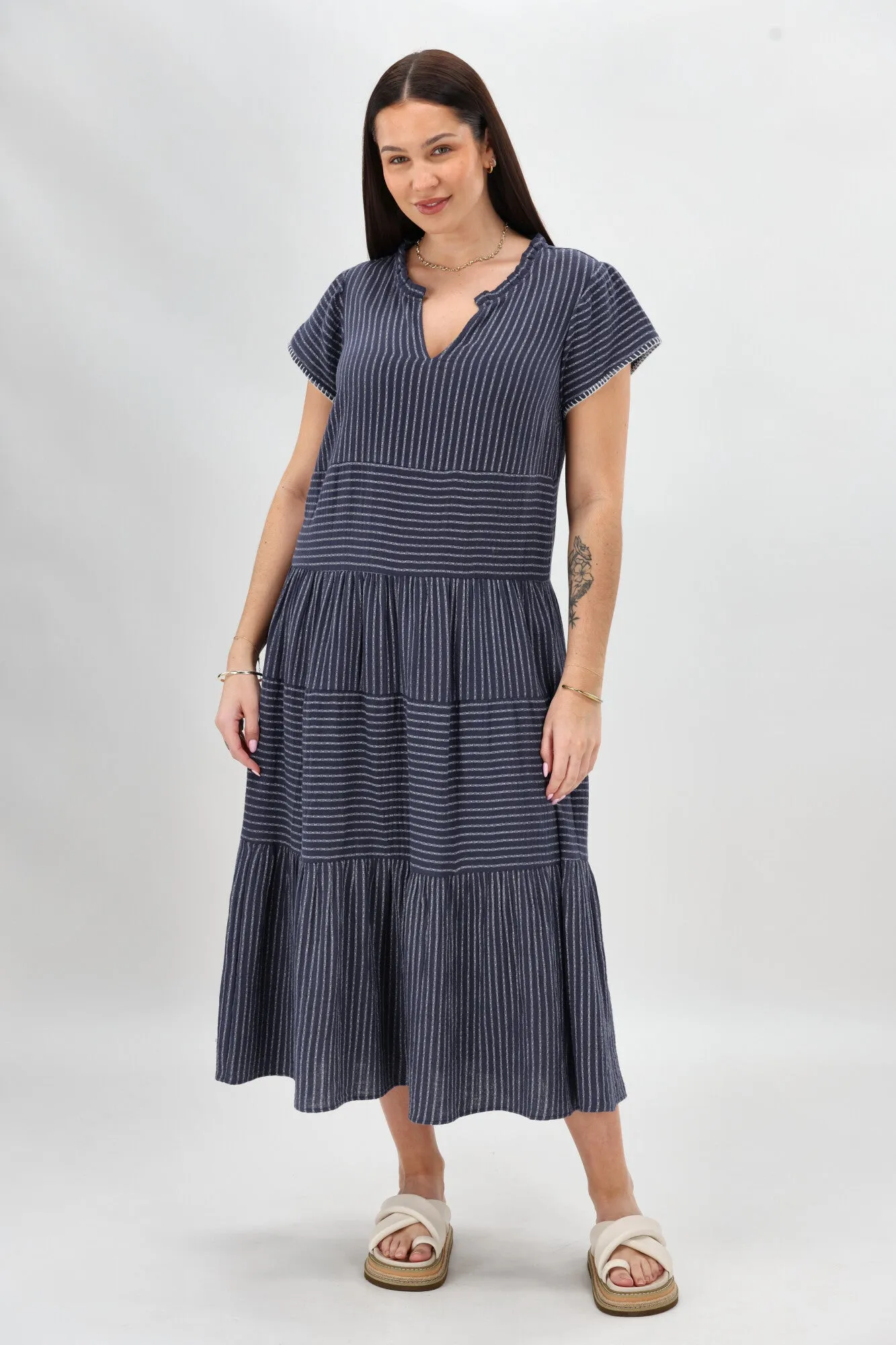 Sunday Boho Josie Dress Navy Stripe sold by Shine On product image thumbnail 2