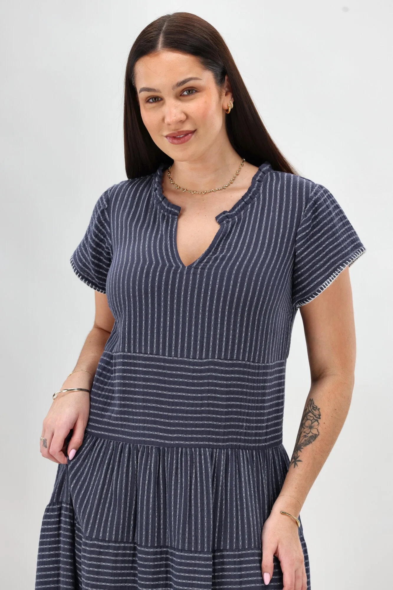Sunday Boho Josie Dress Navy Stripe sold by Shine On product image thumbnail 3