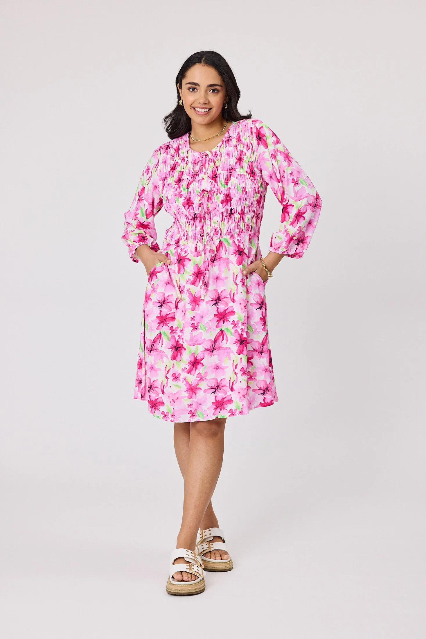 Sunday Boho Bella Floral Dress Pink sold by Shine On
