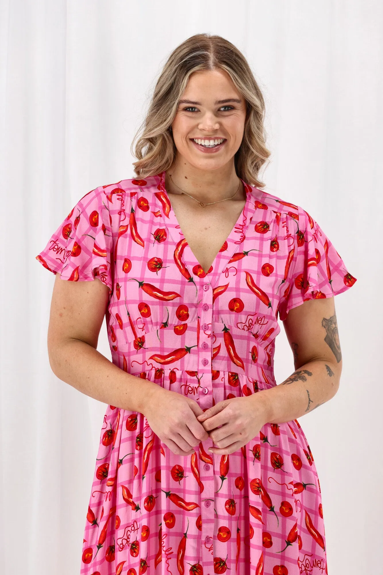 Sunday Boho Zeta Midi Dress Pink sold by Shine On product image thumbnail 3