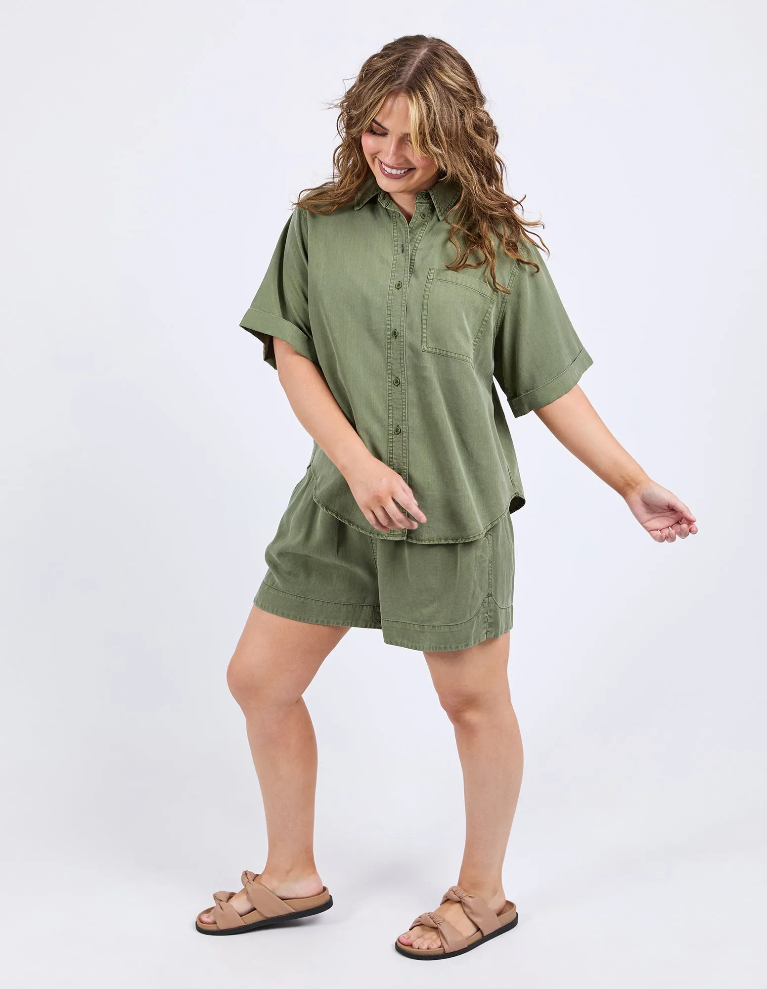 Elm Bliss Washed Shirt Clover sold by Shine On product image thumbnail 5