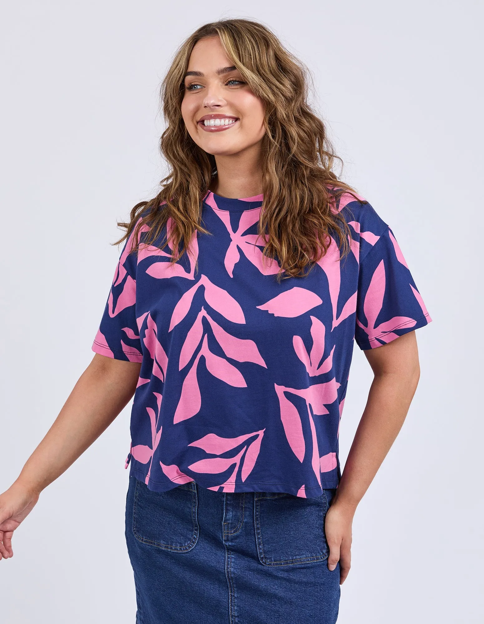 Elm Mimosa Tee Blue Depths Yardage Print sold by Shine On product image thumbnail 3