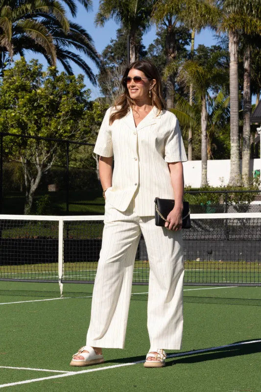 Ayva Noah Pant Natural Black Stripe sold by Shine On