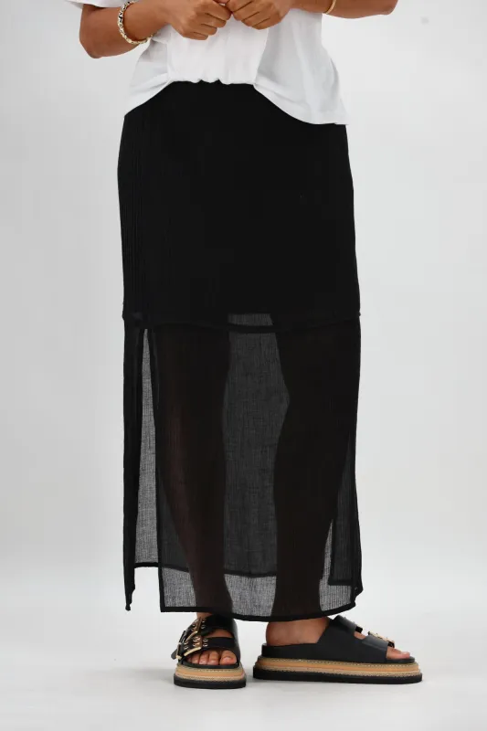 Ayva Tessa Maxi Skirt Black sold by Shine On