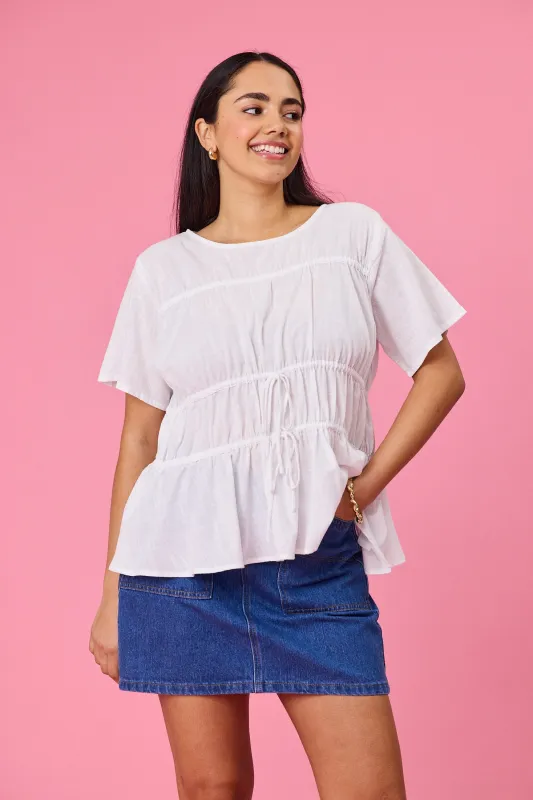 Ayva Lola Top White sold by Shine On