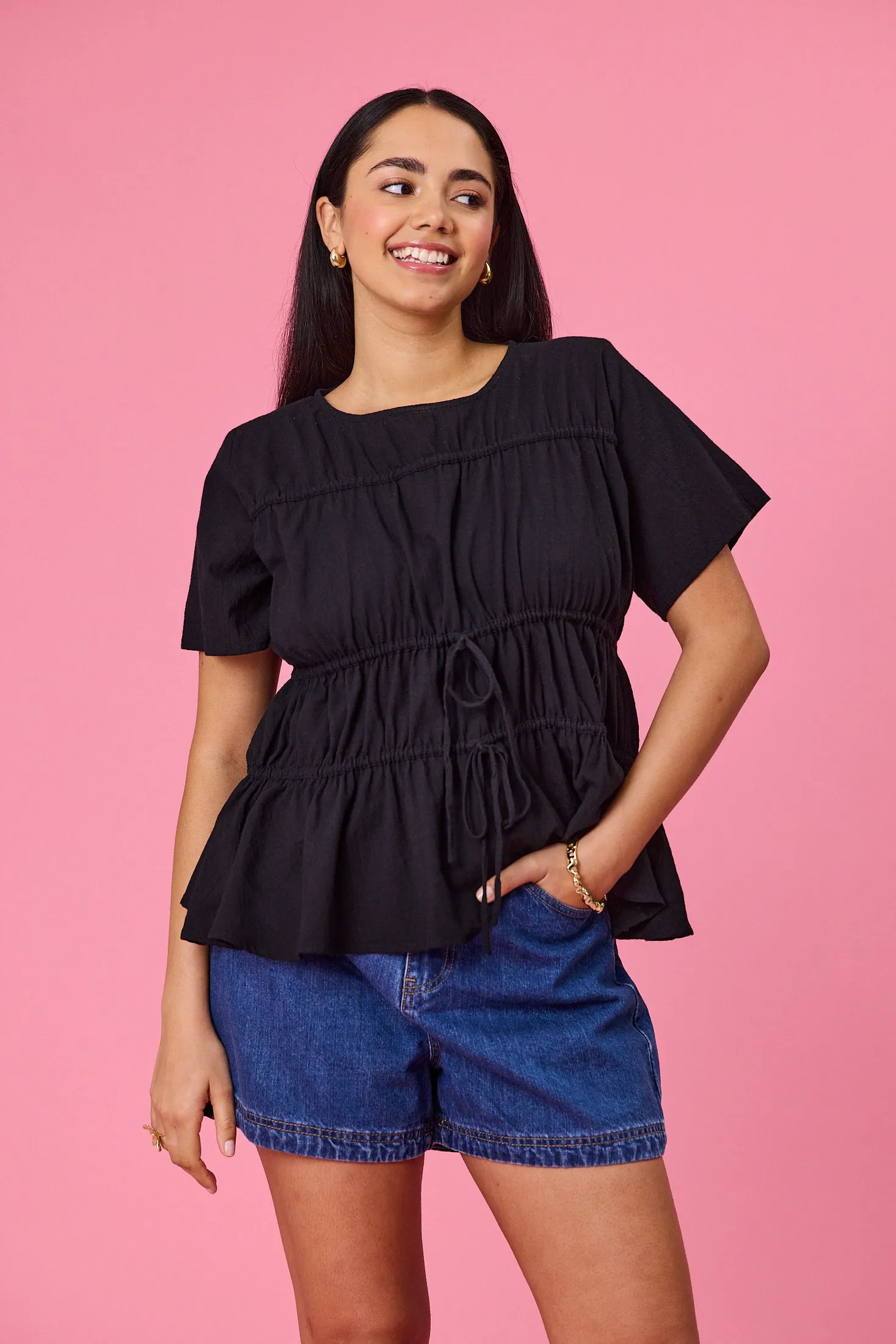Ayva Lola Top Black sold by Shine On