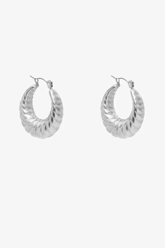 Antler Paris Spiral Hoop Silver sold by Shine On