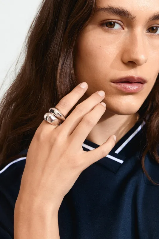 Pilgrim Dune Recycled Rings 2 In A Set Silver sold by Shine On