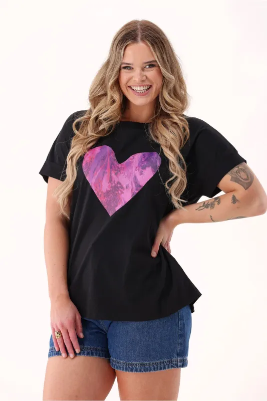 Rebel Club Cooper Cap Sleeve Tee Black sold by Shine On