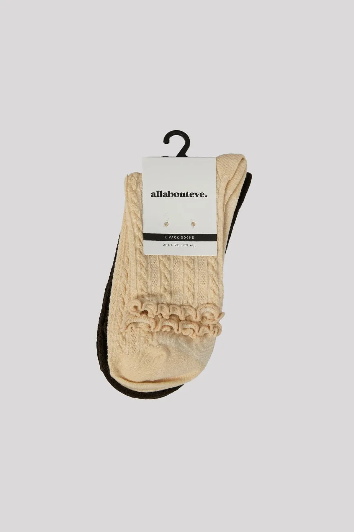 All About Eve Cable Frill Sock 2Pk sold by Shine On