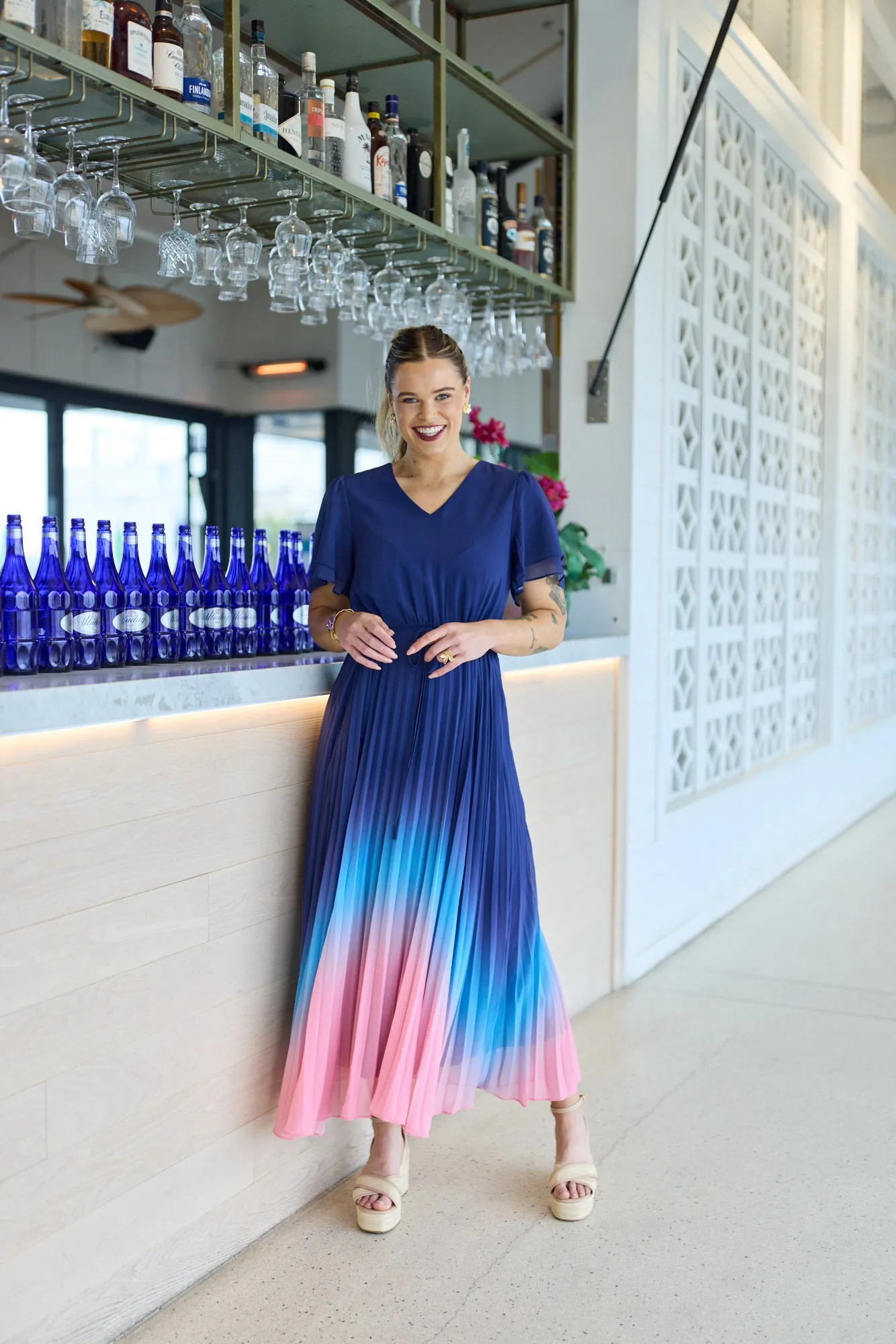 Celebration Tessa Dress Ombre Navy Pink sold by Shine On product image thumbnail 2