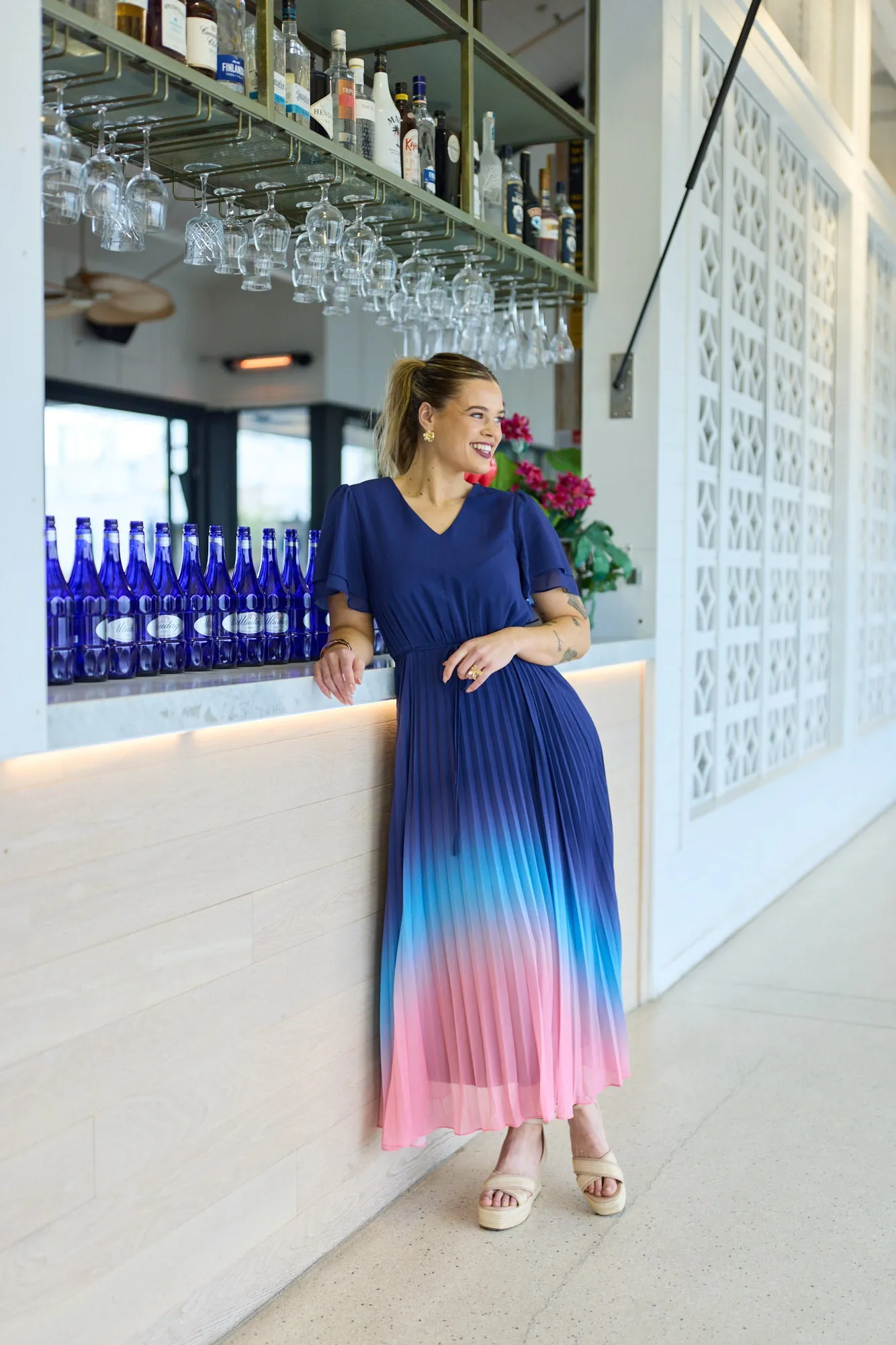 Celebration Tessa Dress Ombre Navy Pink sold by Shine On product image thumbnail 5