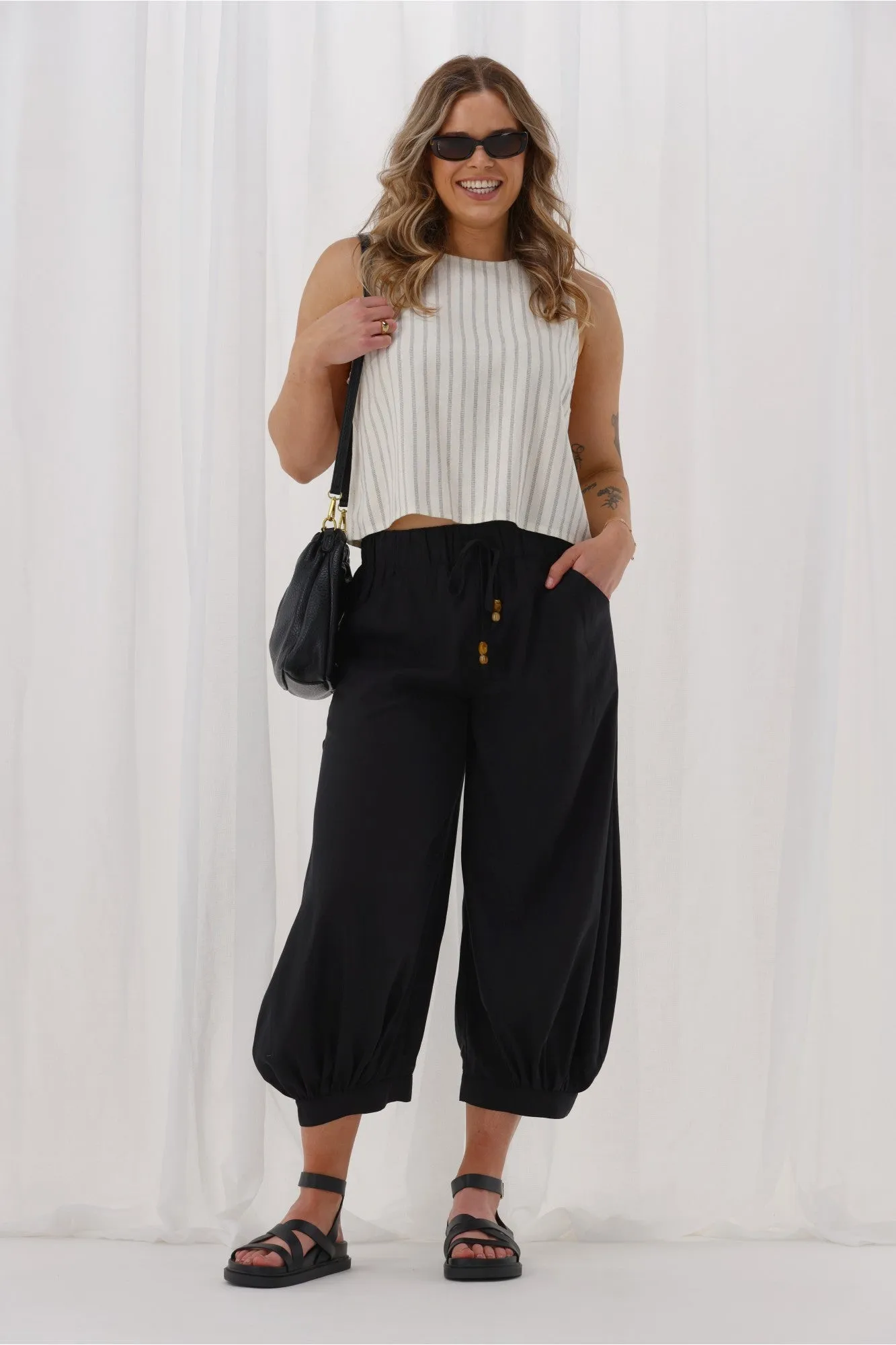 Sunday Boho Rhii Pant Black sold by Shine On