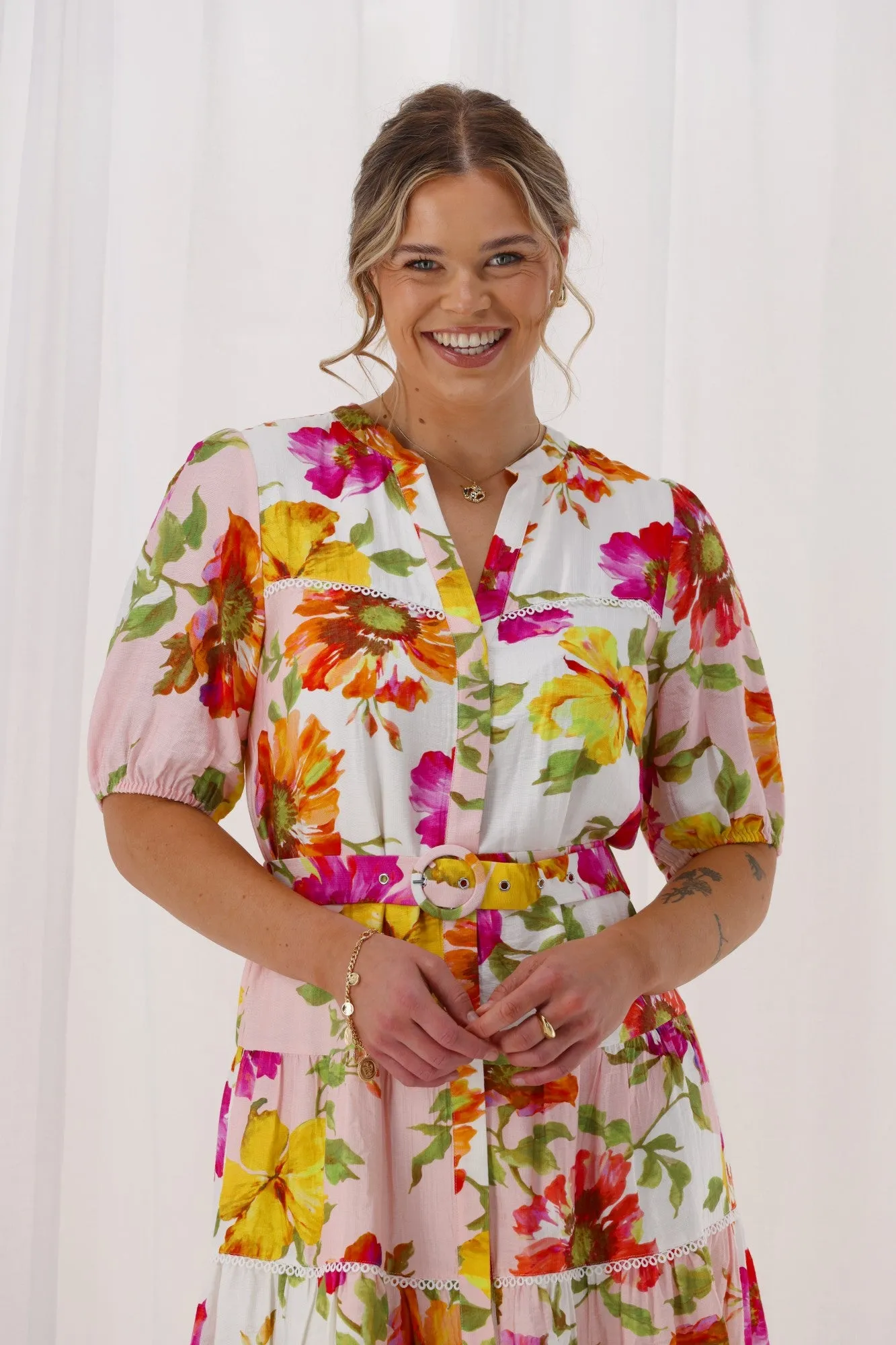 Sunday Boho St Tropez Floral Dress White sold by Shine On product image thumbnail 3