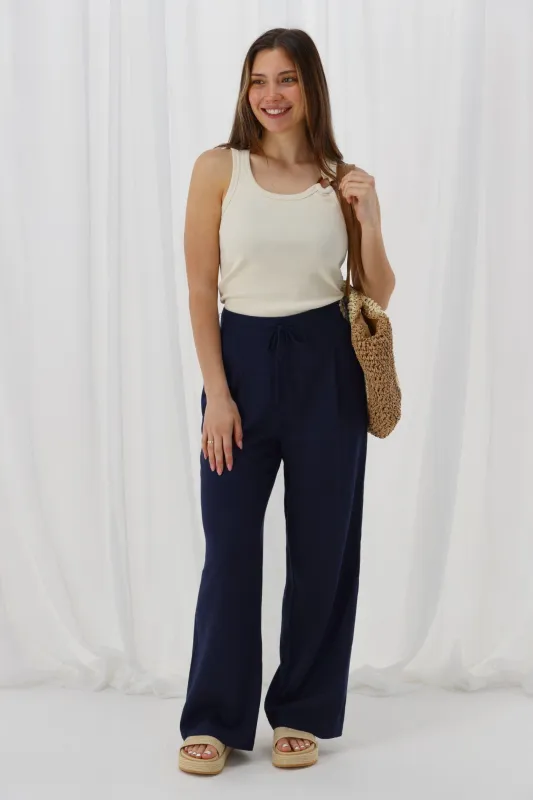 Shine On Label Avelina Pants Navy sold by Shine On
