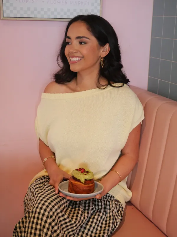 Ayva Remi Asym Knit Top Butter Yellow sold by Shine On