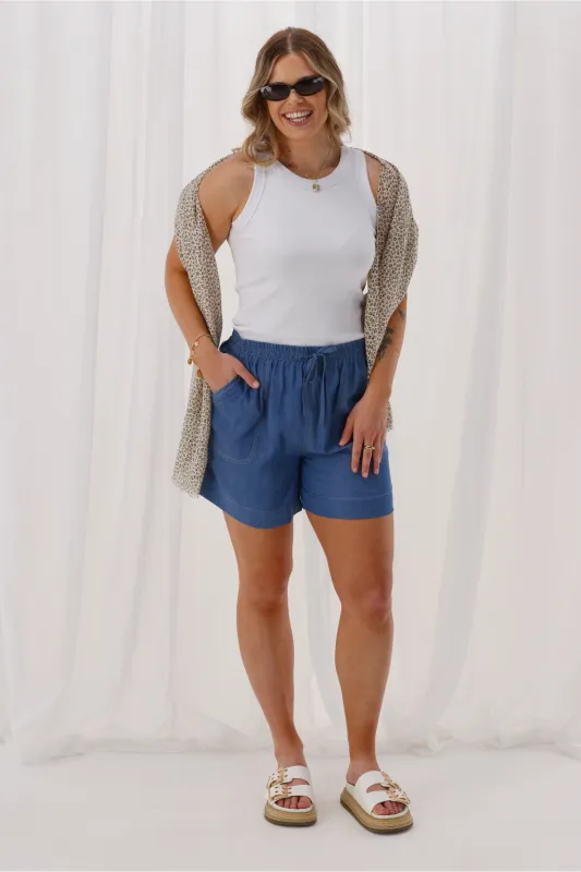 Shine On Label Korey Shorts Chambray sold by Shine On