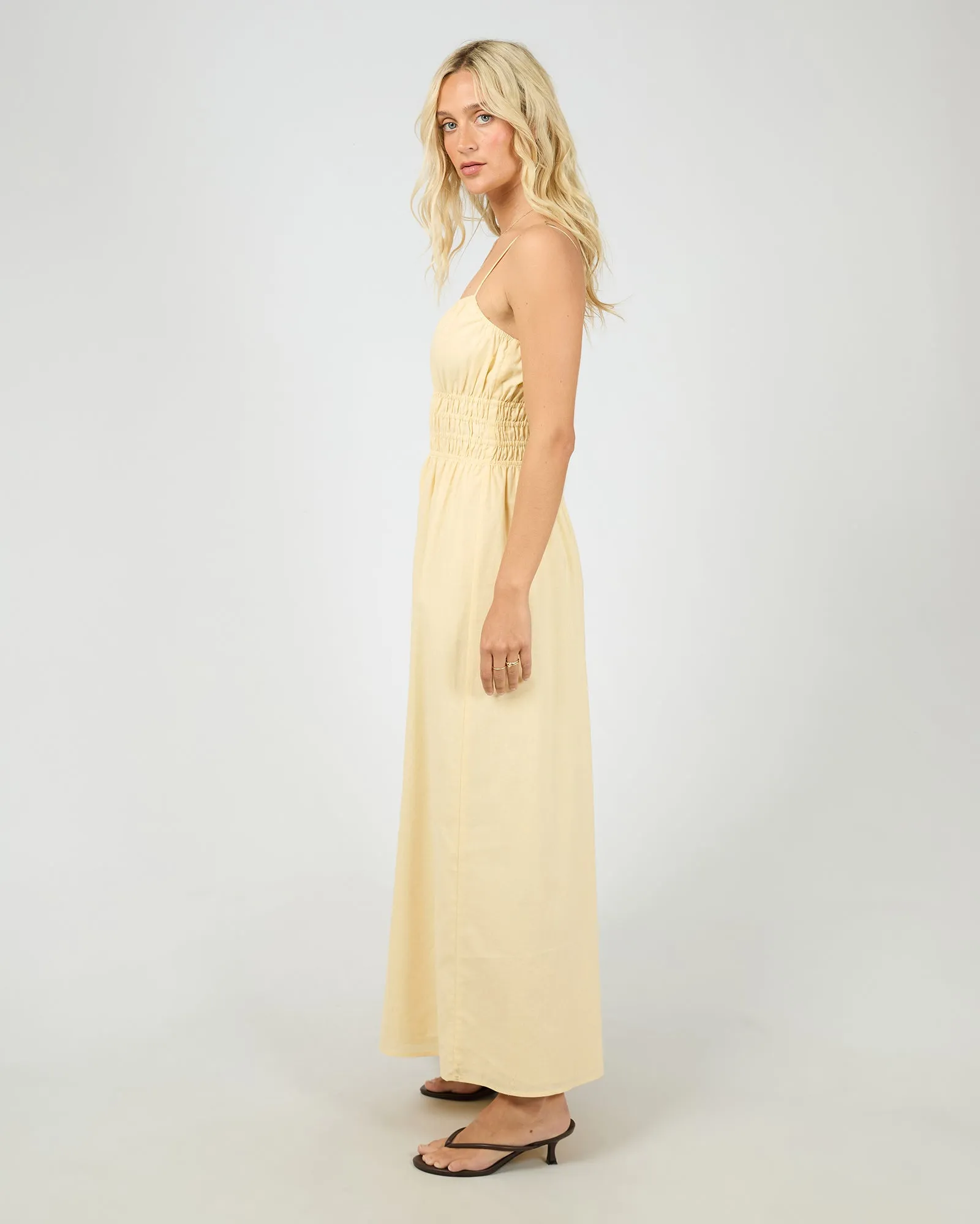 All About Eve Alessa Linen Maxi Dress Yellow sold by Shine On product image thumbnail 5