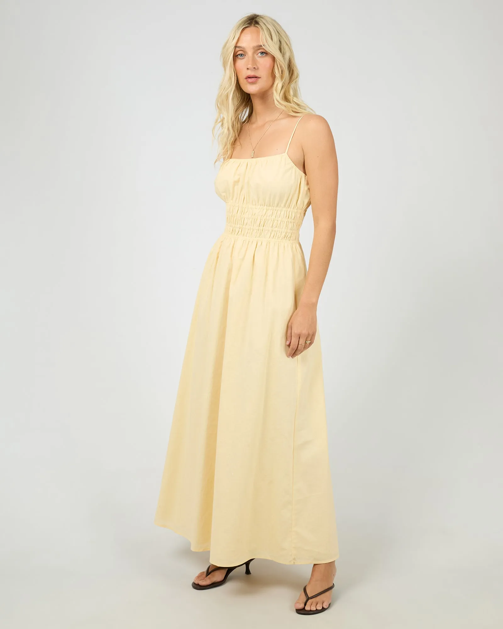 All About Eve Alessa Linen Maxi Dress Yellow sold by Shine On product image thumbnail 4