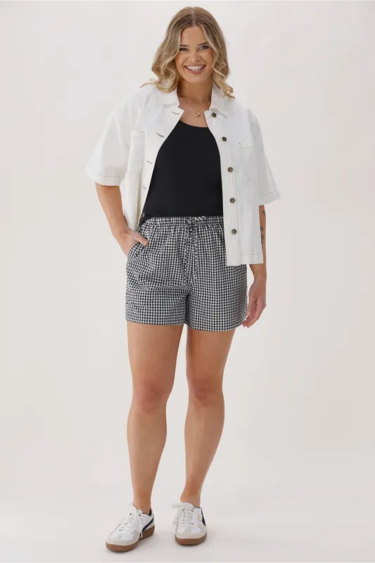 Shine On Label Maristella Shorts Black Gingham sold by Shine On
