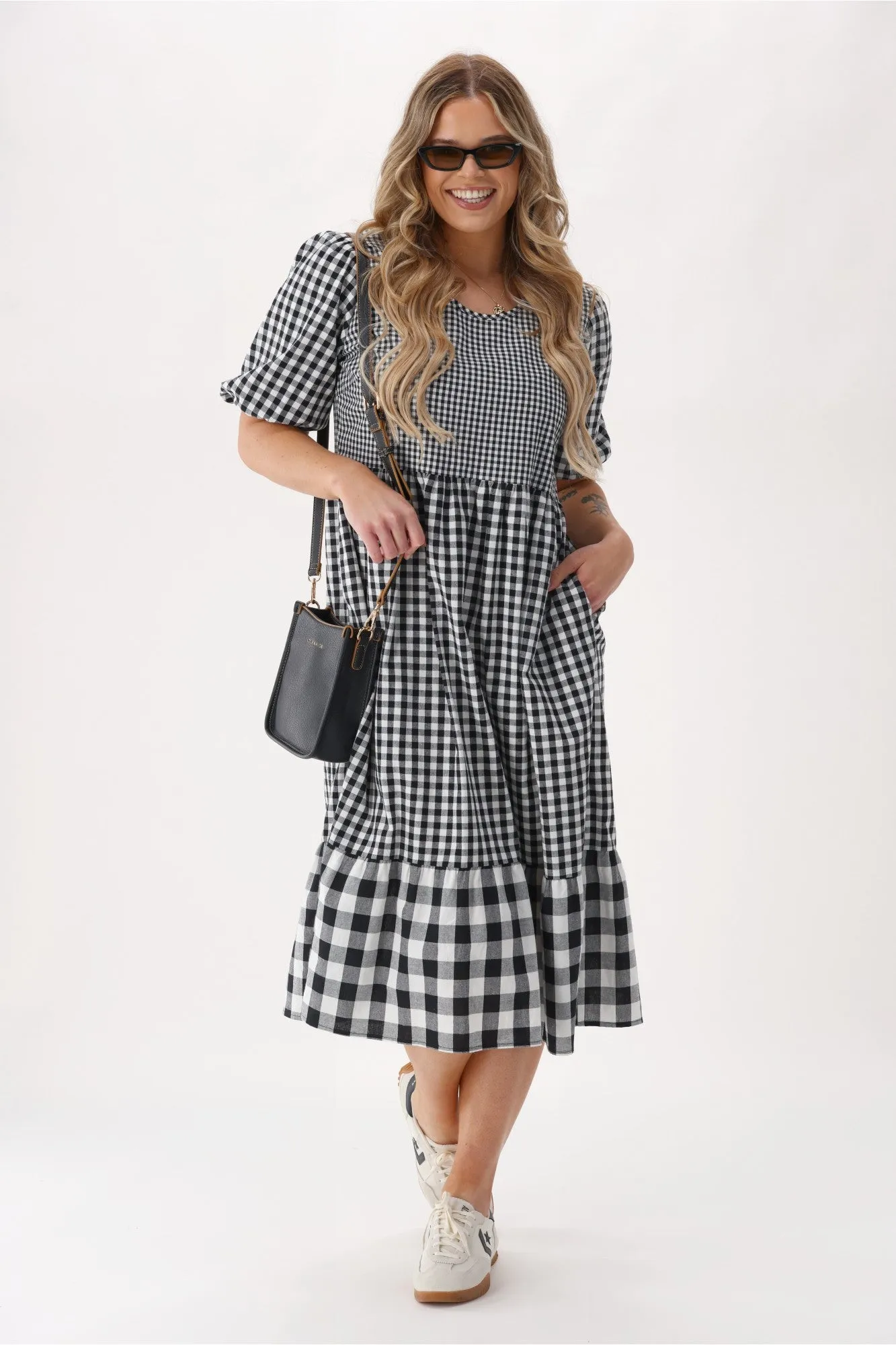 Shine On Label Orielle Dress Black Gingham sold by Shine On