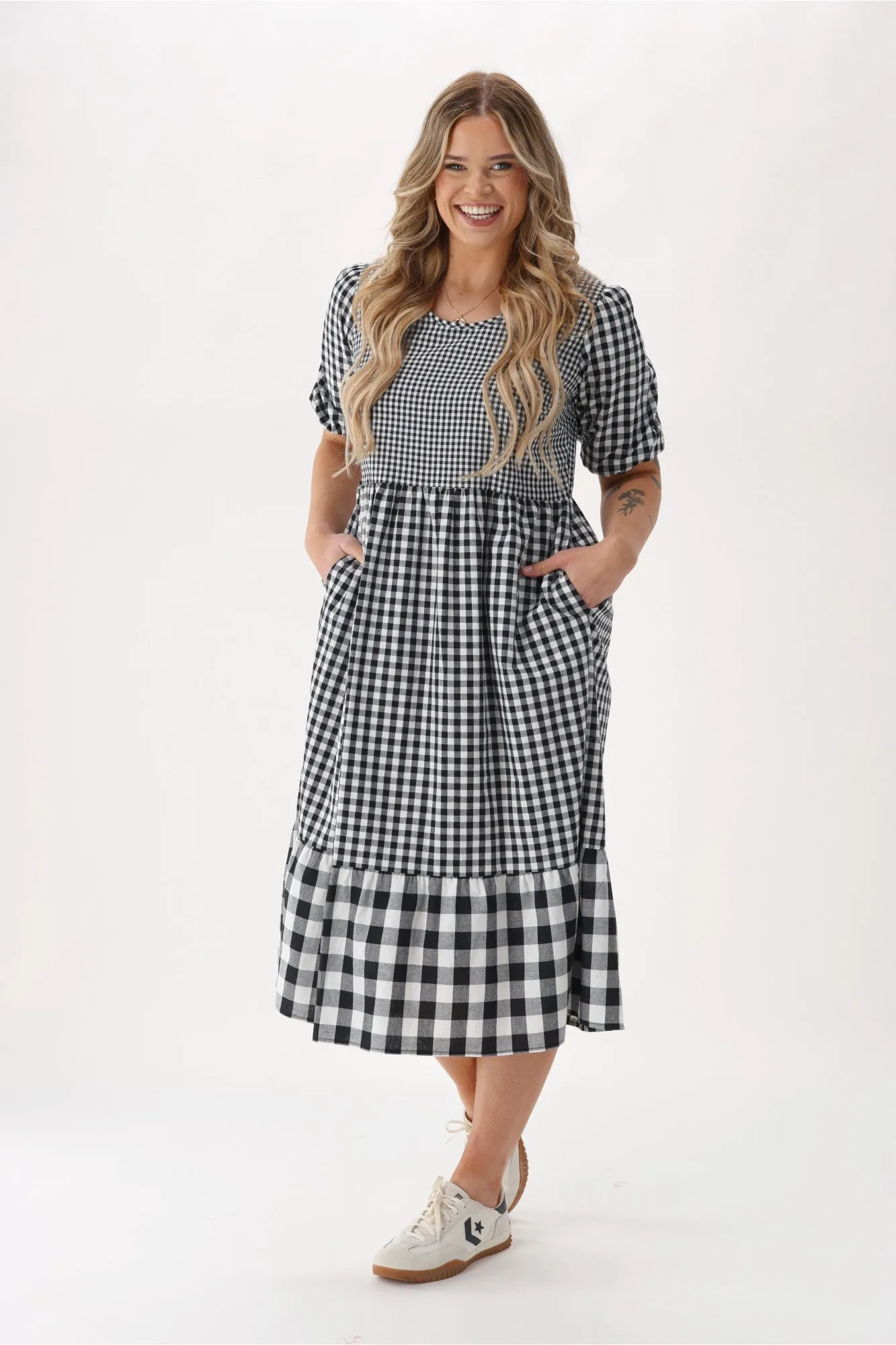 Shine On Label Orielle Dress Black Gingham sold by Shine On product image thumbnail 4
