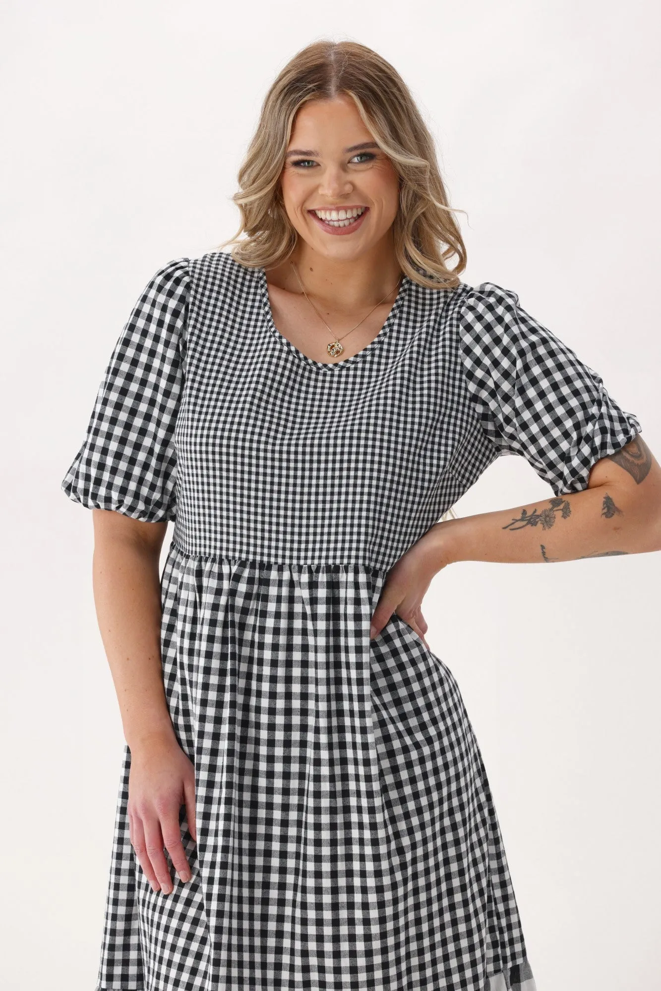 Shine On Label Orielle Dress Black Gingham sold by Shine On product image thumbnail 3