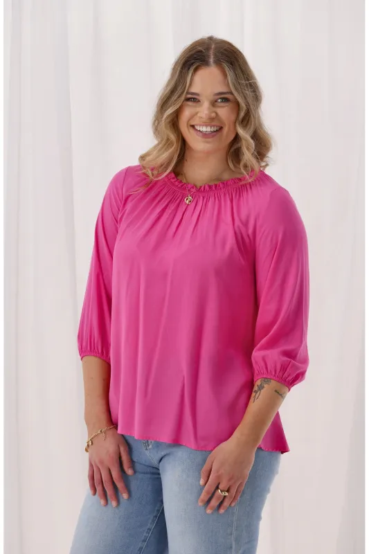 Sunday Boho Annika Top Pink sold by Shine On
