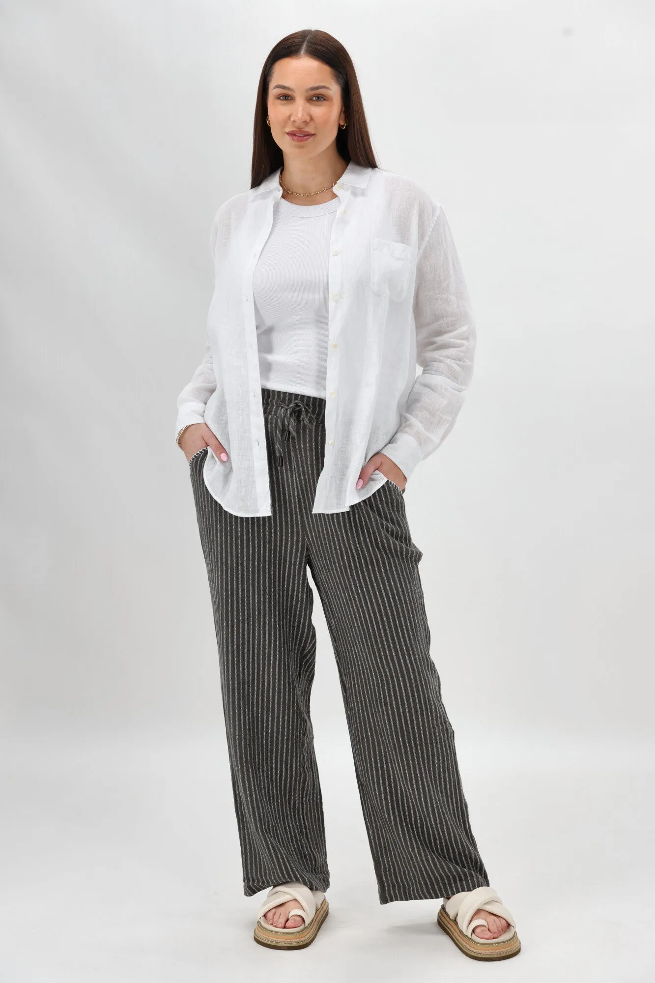 Sunday Boho Josie Pant Khaki Stripe sold by Shine On product image thumbnail 3