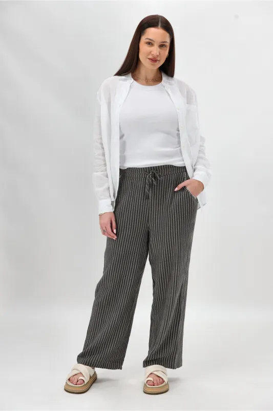 Sunday Boho Josie Pant Khaki Stripe sold by Shine On